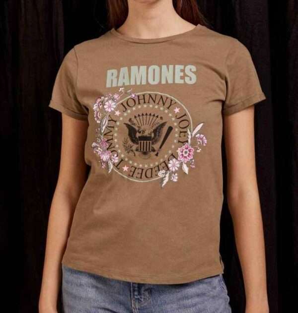 Camisetas Camiseta Ramones Kaki Oscuro Springfield Mujer